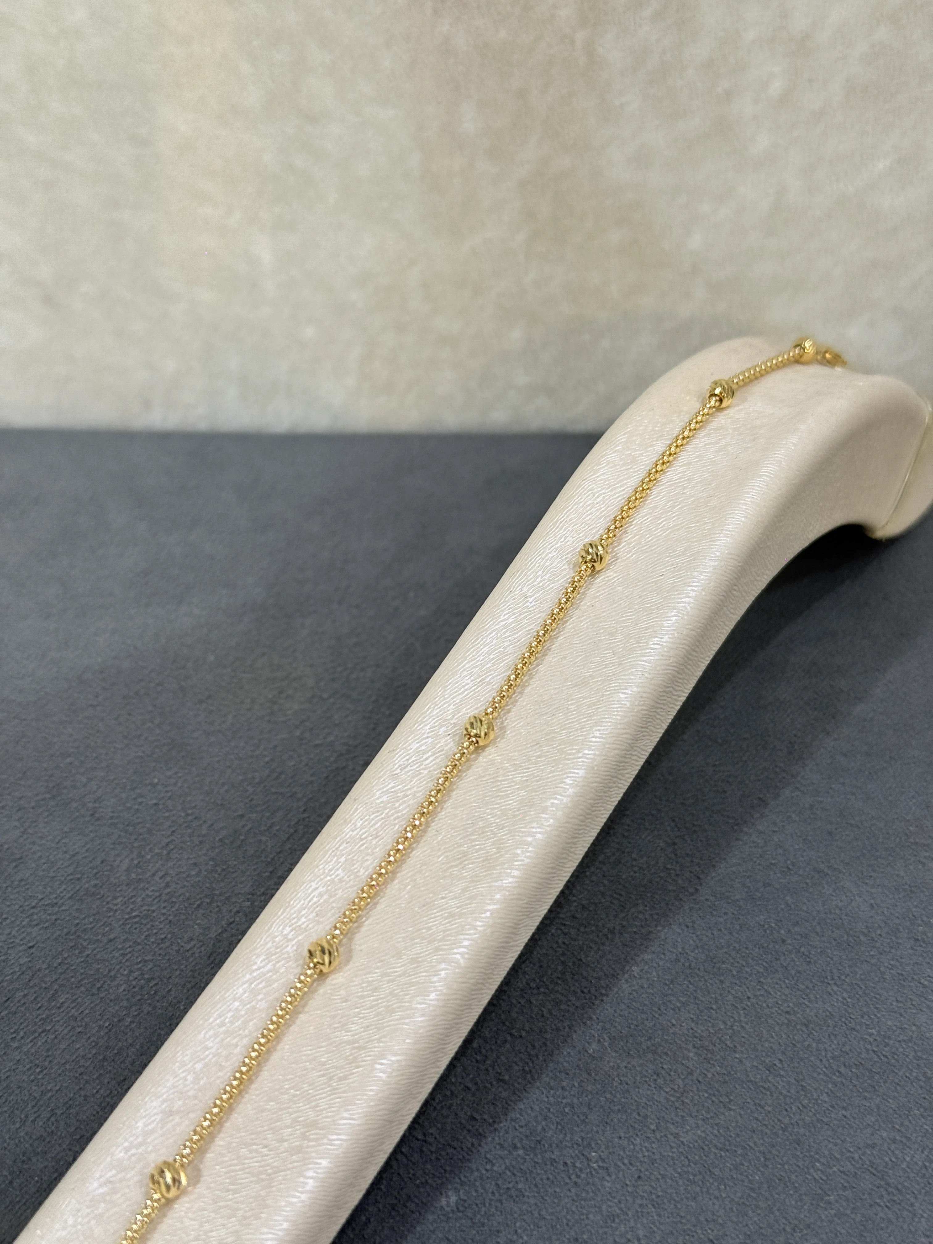 8 Ayar Altın Popcorn Zincirli Dorika Bileklik