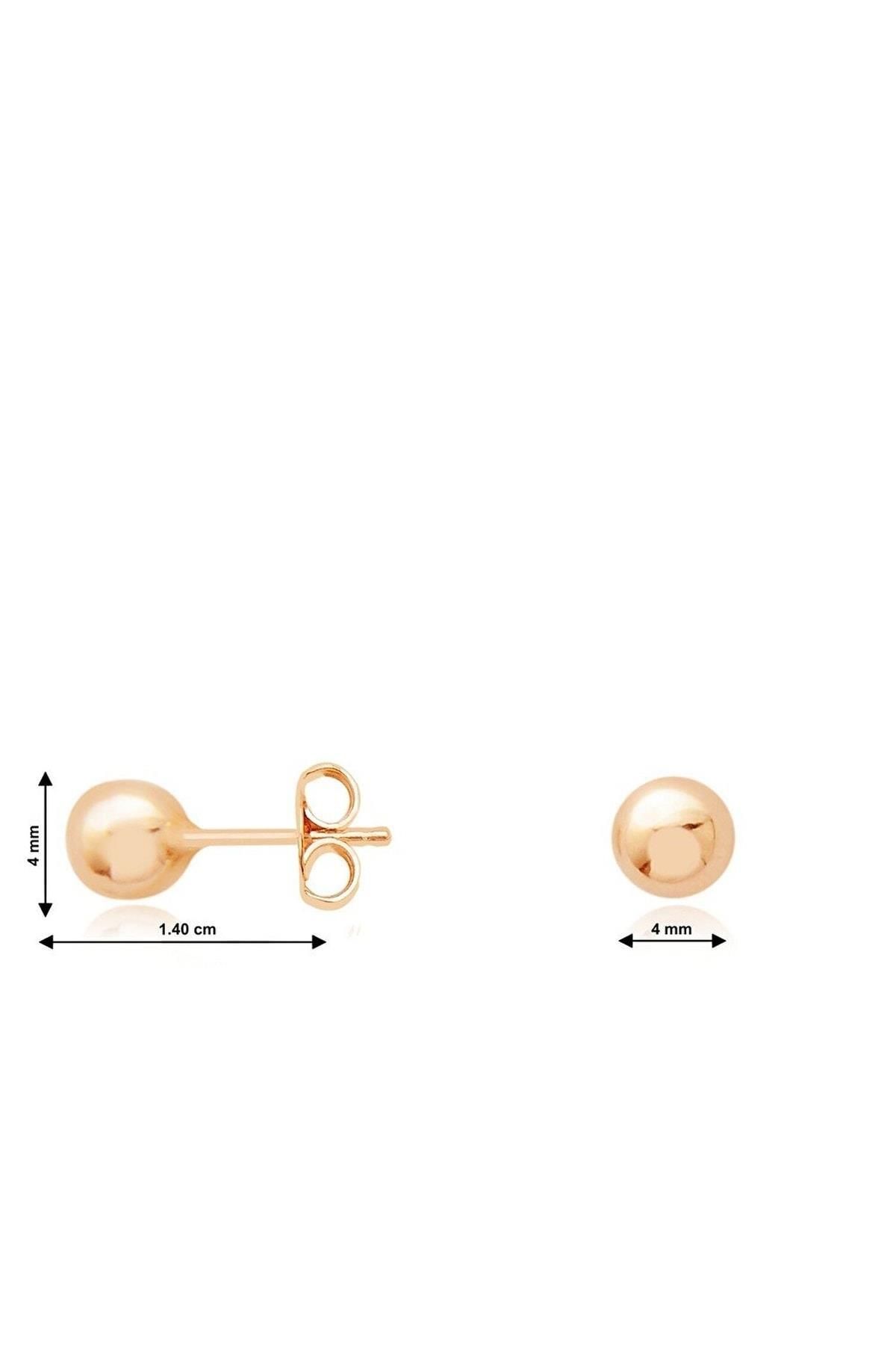14 Ayar Altın Top Küpe 0,40gr 4mm