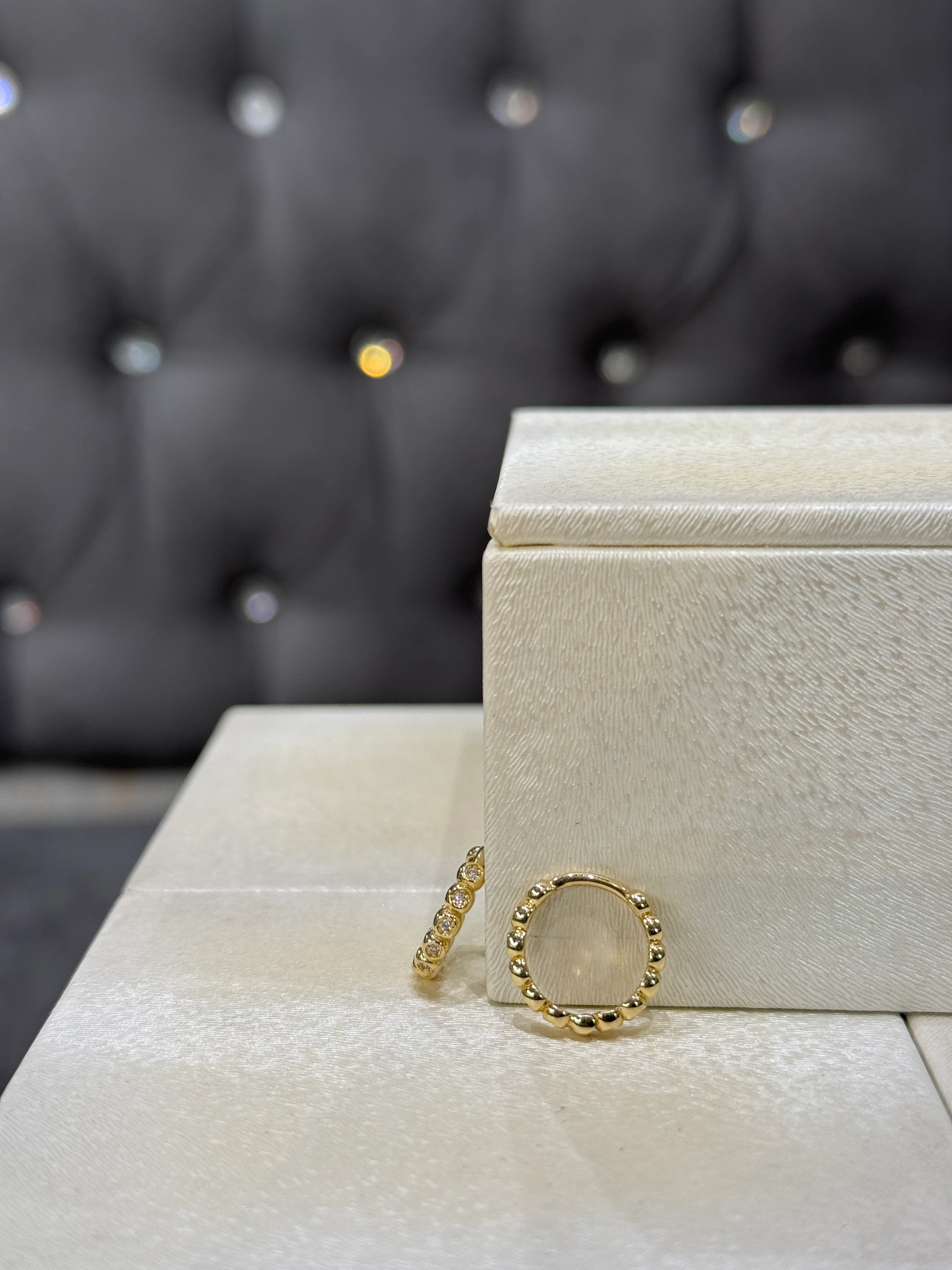 14 AYAR ALTIN TAŞLI GİZLİ KİLİT HALKA KÜPE