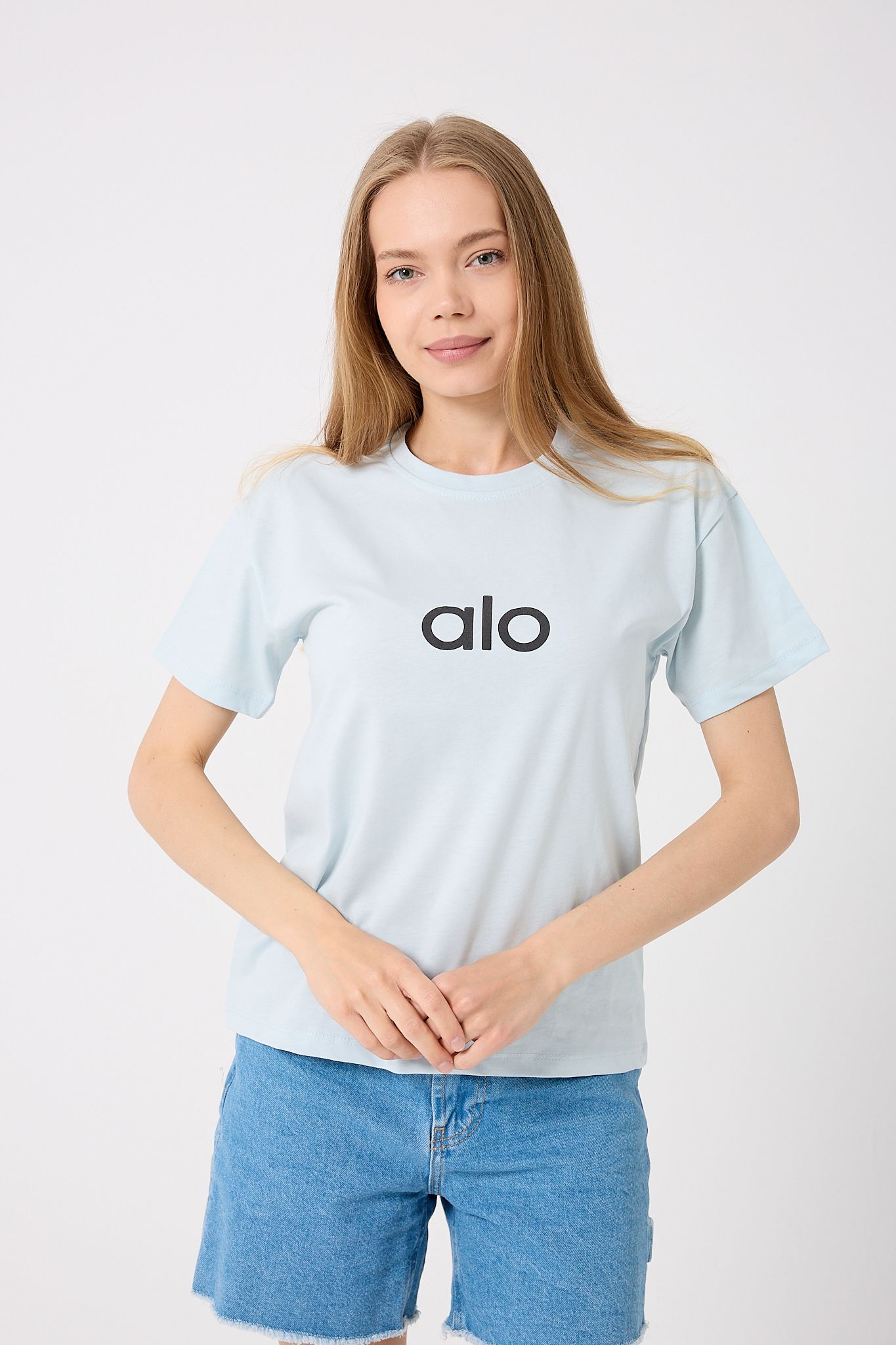Oversize Alo Yazı Baskılı T-Shirt