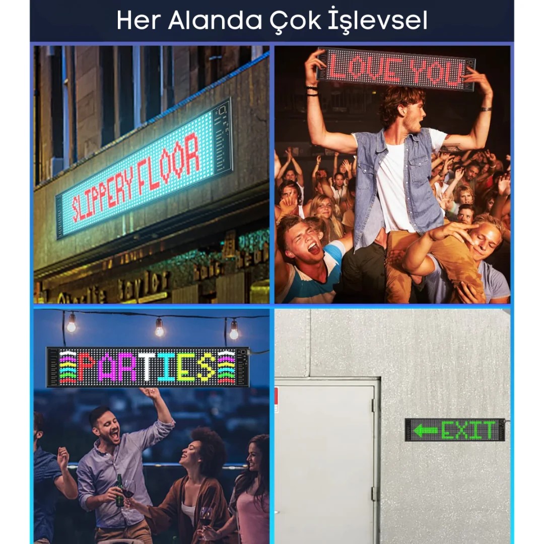 Kişiselleştirilebilir Matrix Car LED Ekran (60x12cm)