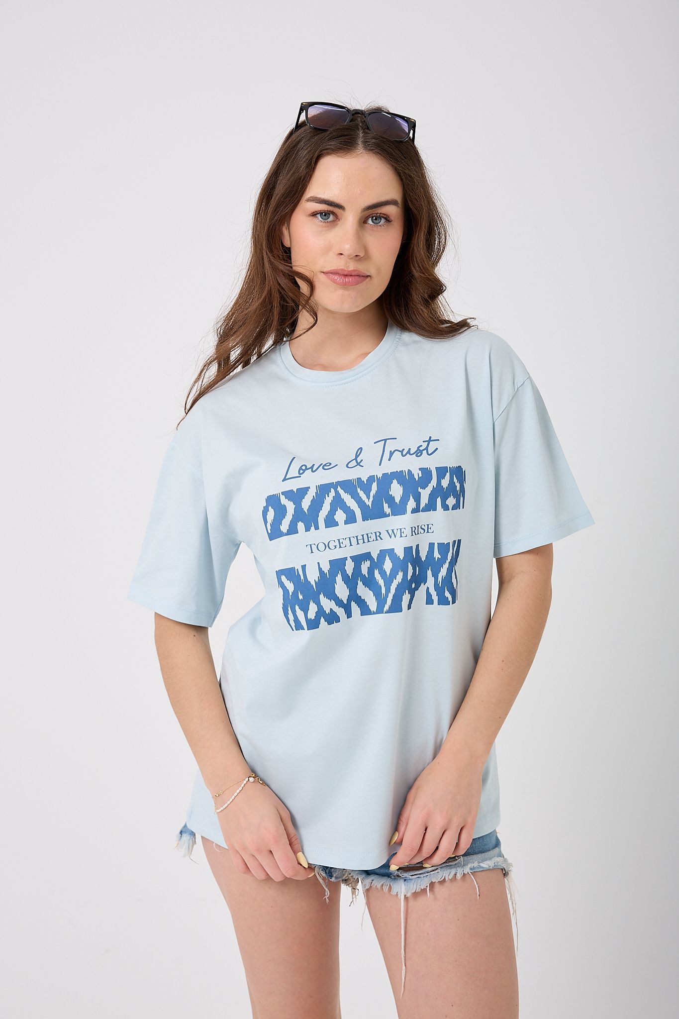 Oversize Love&Trust Yazı Baskılı T-Shirt