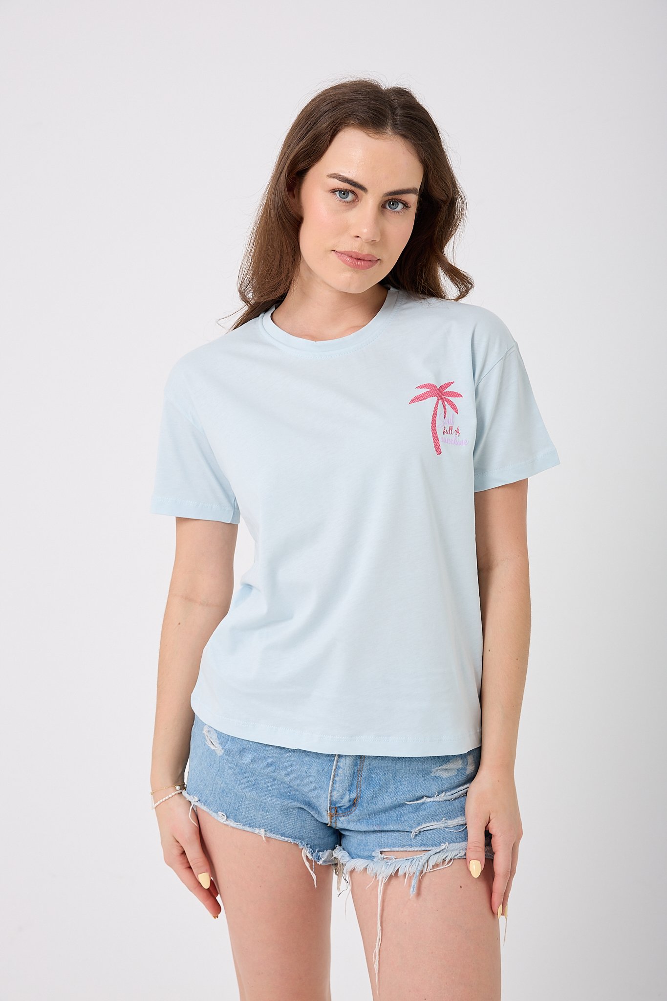Oversize PALMİYE Baskılı T-Shirt