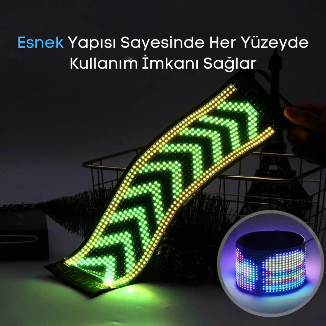 Kişiselleştirilebilir Matrix Car LED Ekran (60x12cm)