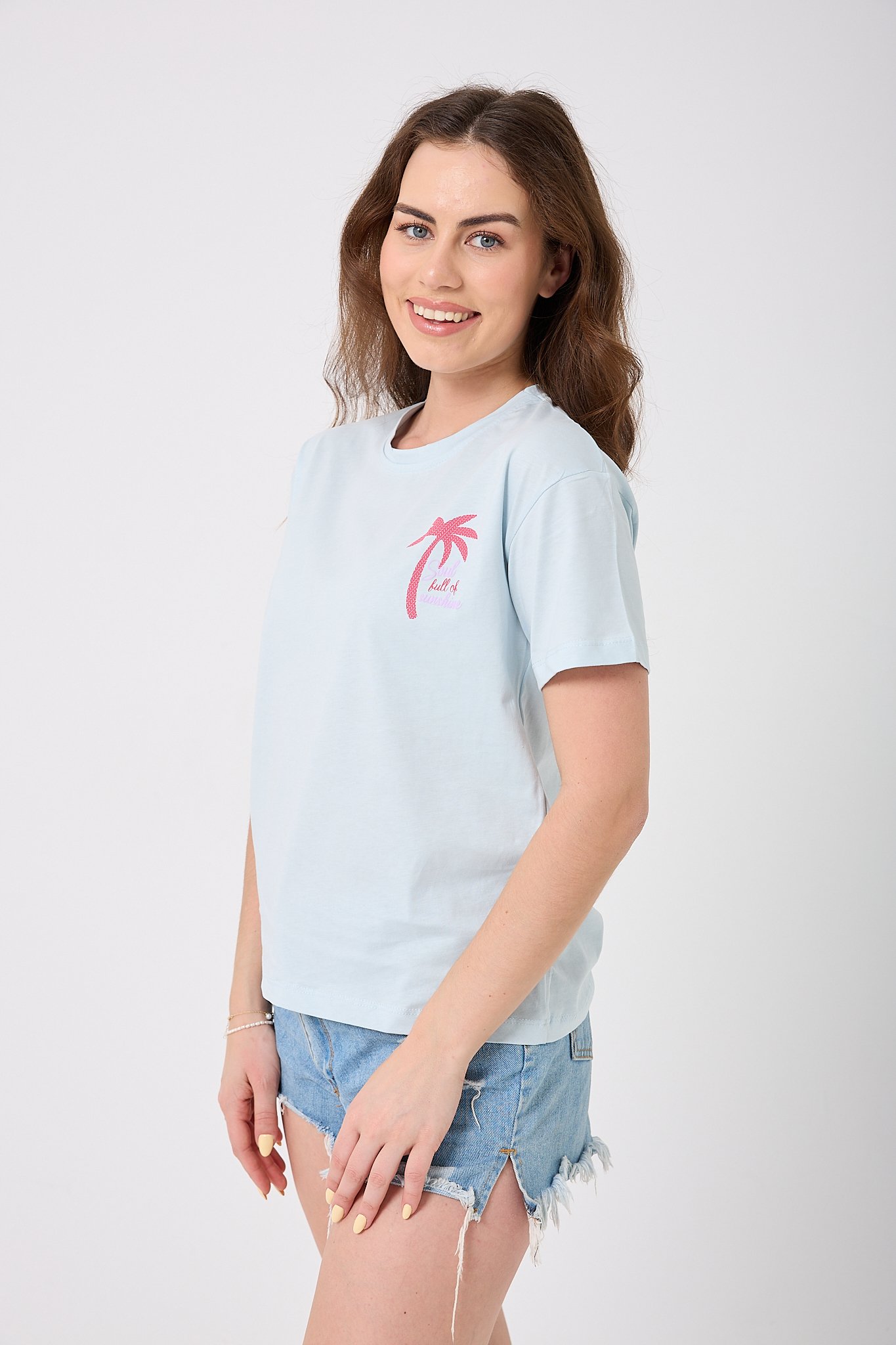 Oversize PALMİYE Baskılı T-Shirt