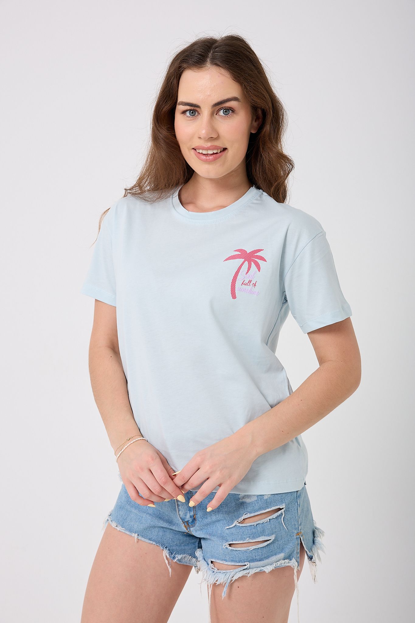 Oversize PALMİYE Baskılı T-Shirt