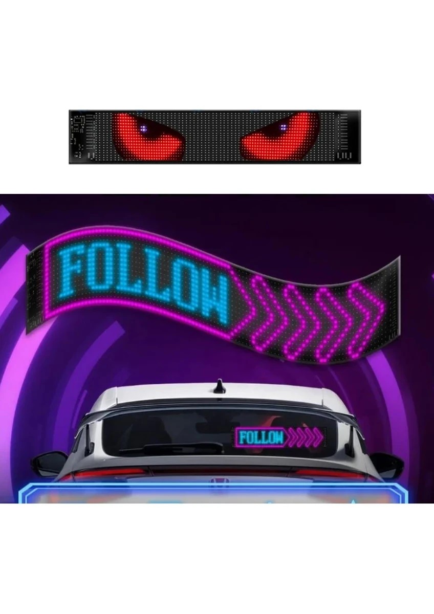 Kişiselleştirilebilir Matrix Car LED Ekran (37x9cm)