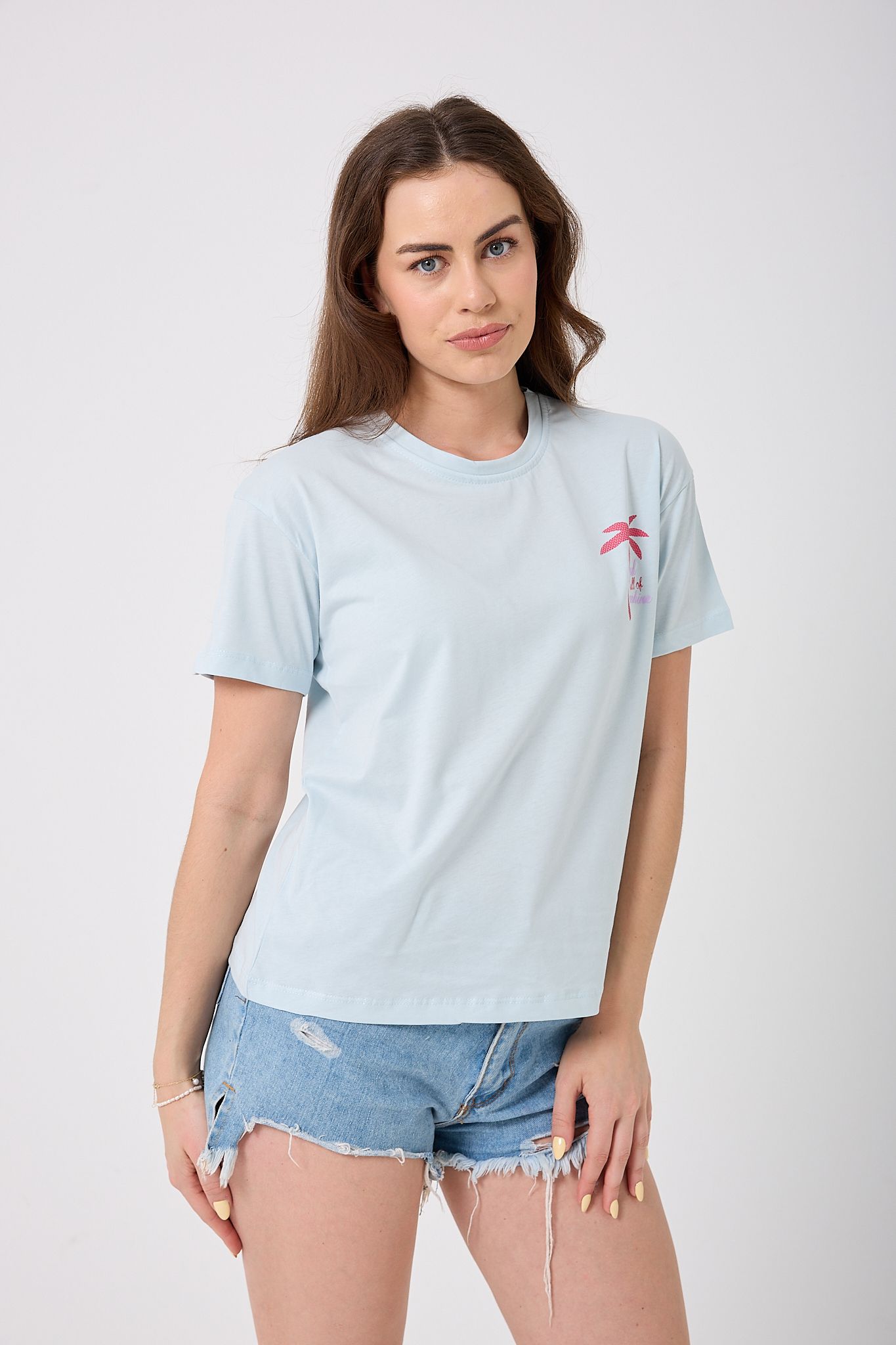 Oversize PALMİYE Baskılı T-Shirt