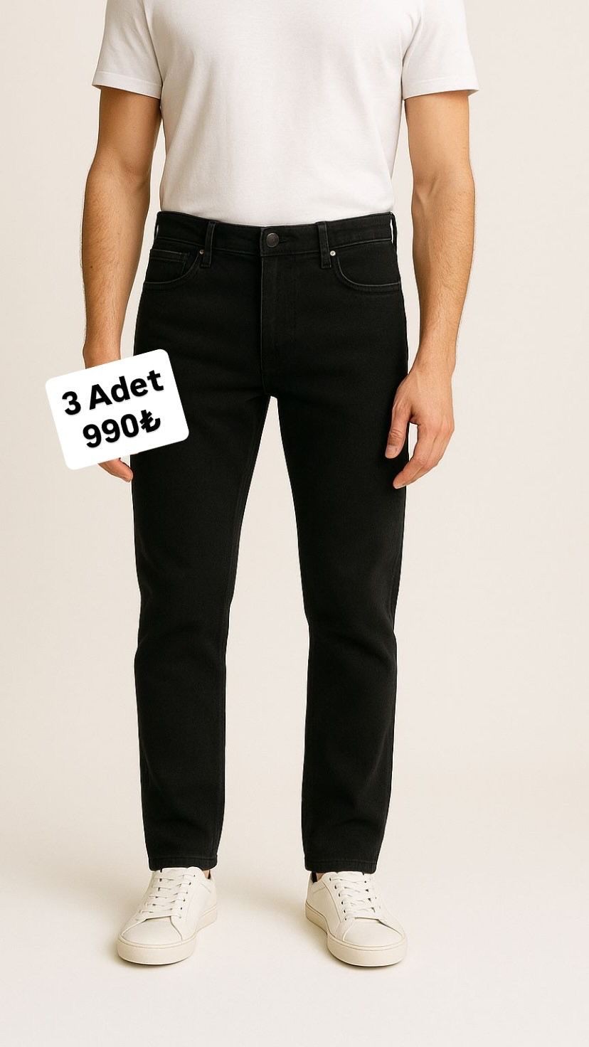 Siyah Erkek Kot Pantalon