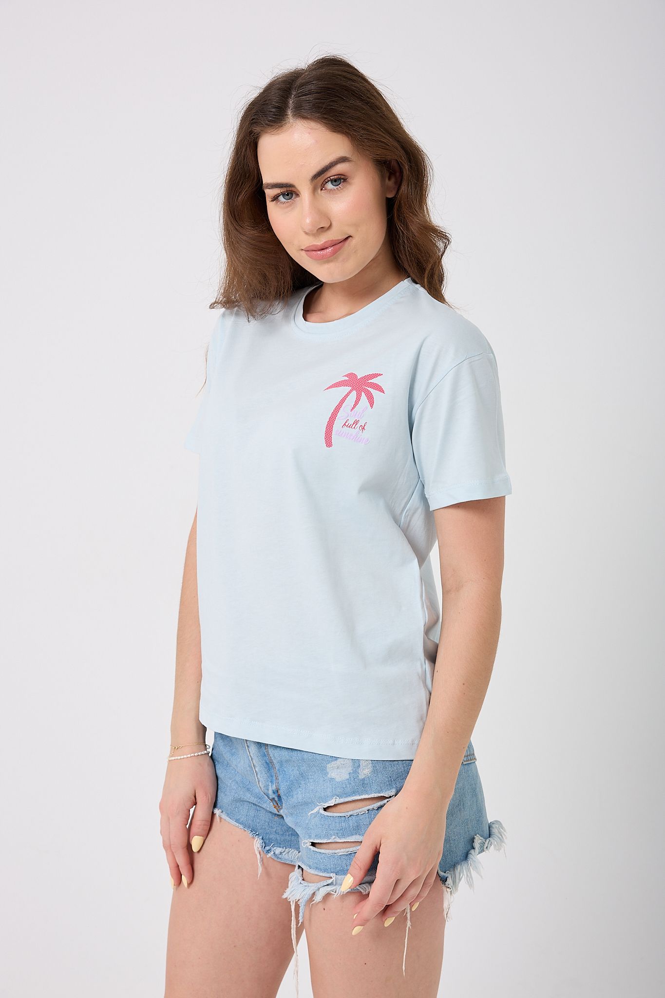 Oversize PALMİYE Baskılı T-Shirt