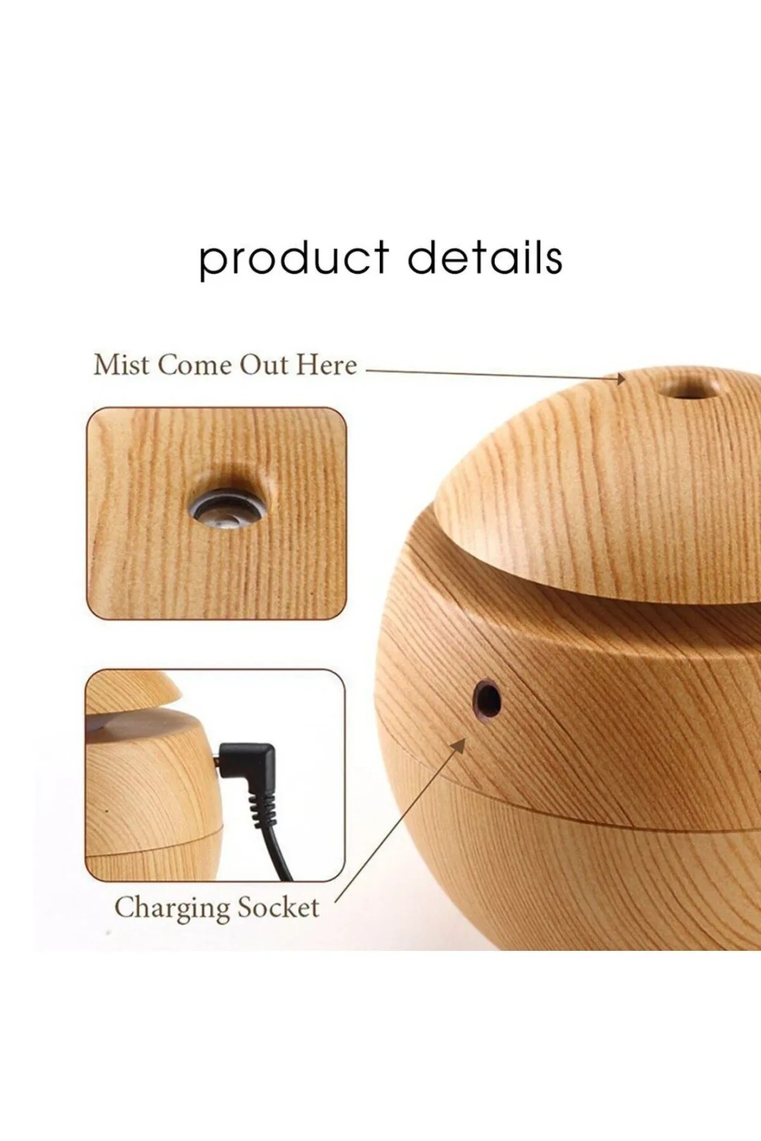 Round Wood Hava Nemlendirici Humidifier