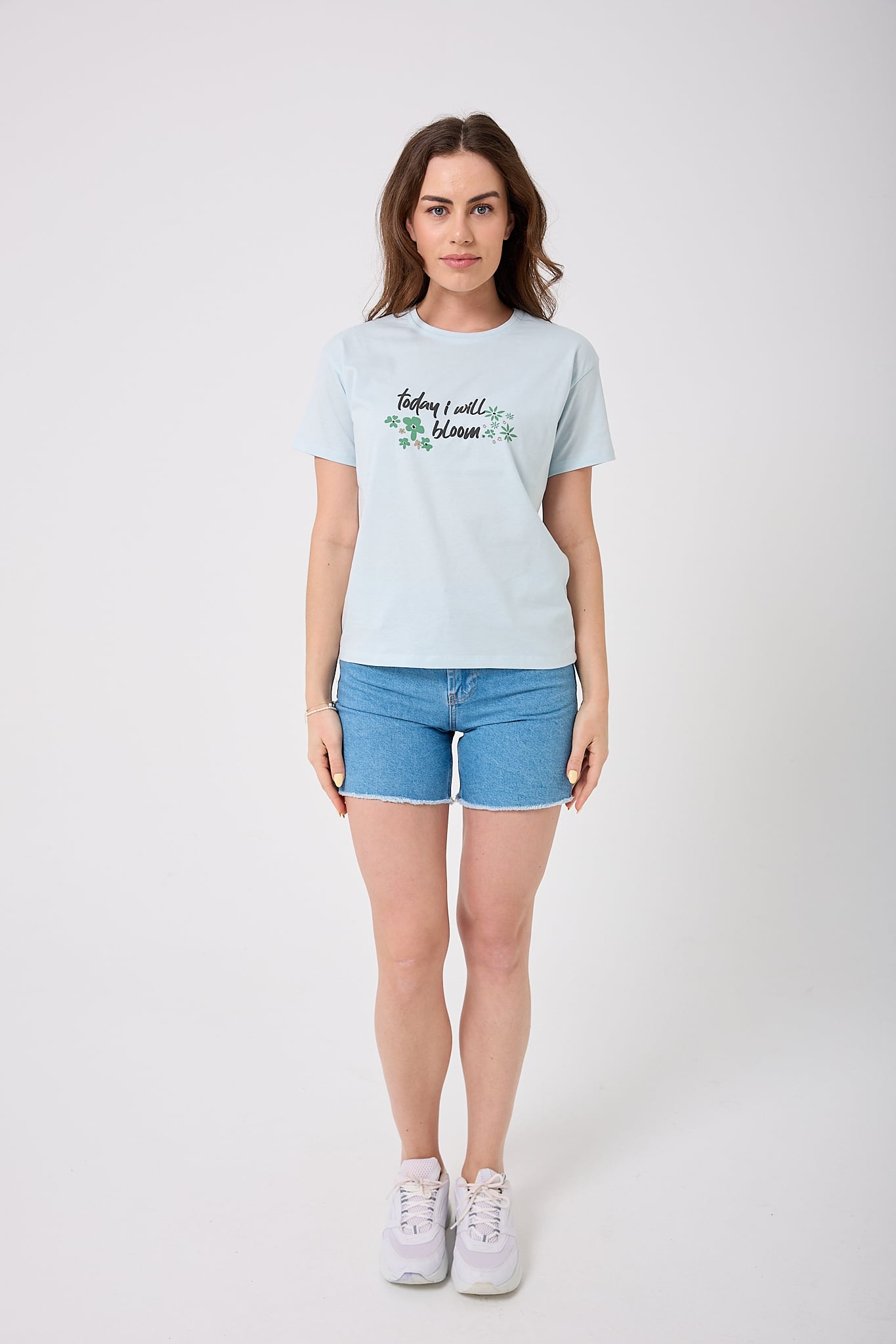 Oversize Today I Will Bloom Yazı Baskılı T-Shirt