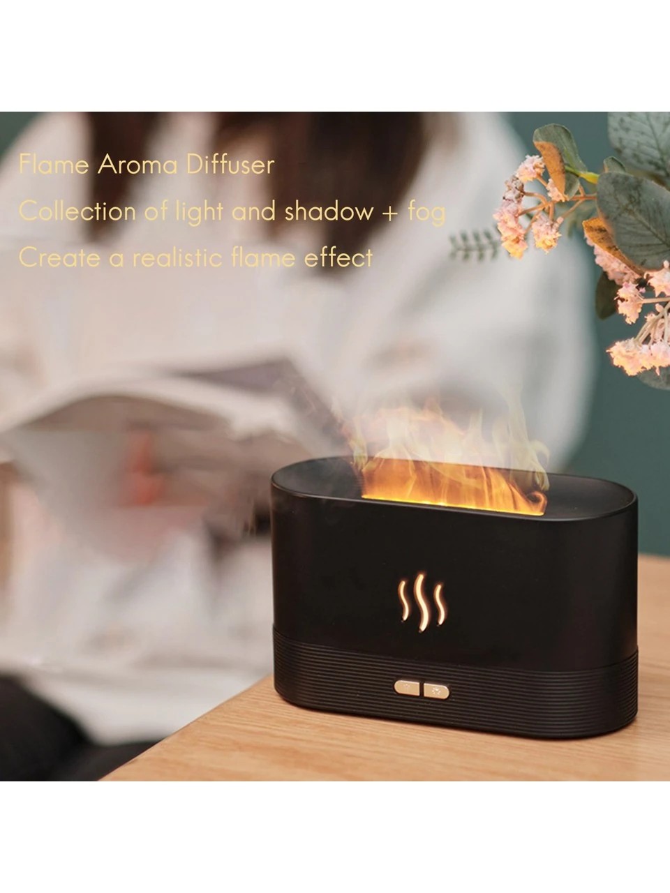 Alev Efektli Ultrasonik Hava Nemlendirici Humidifier (Mini Şömine)