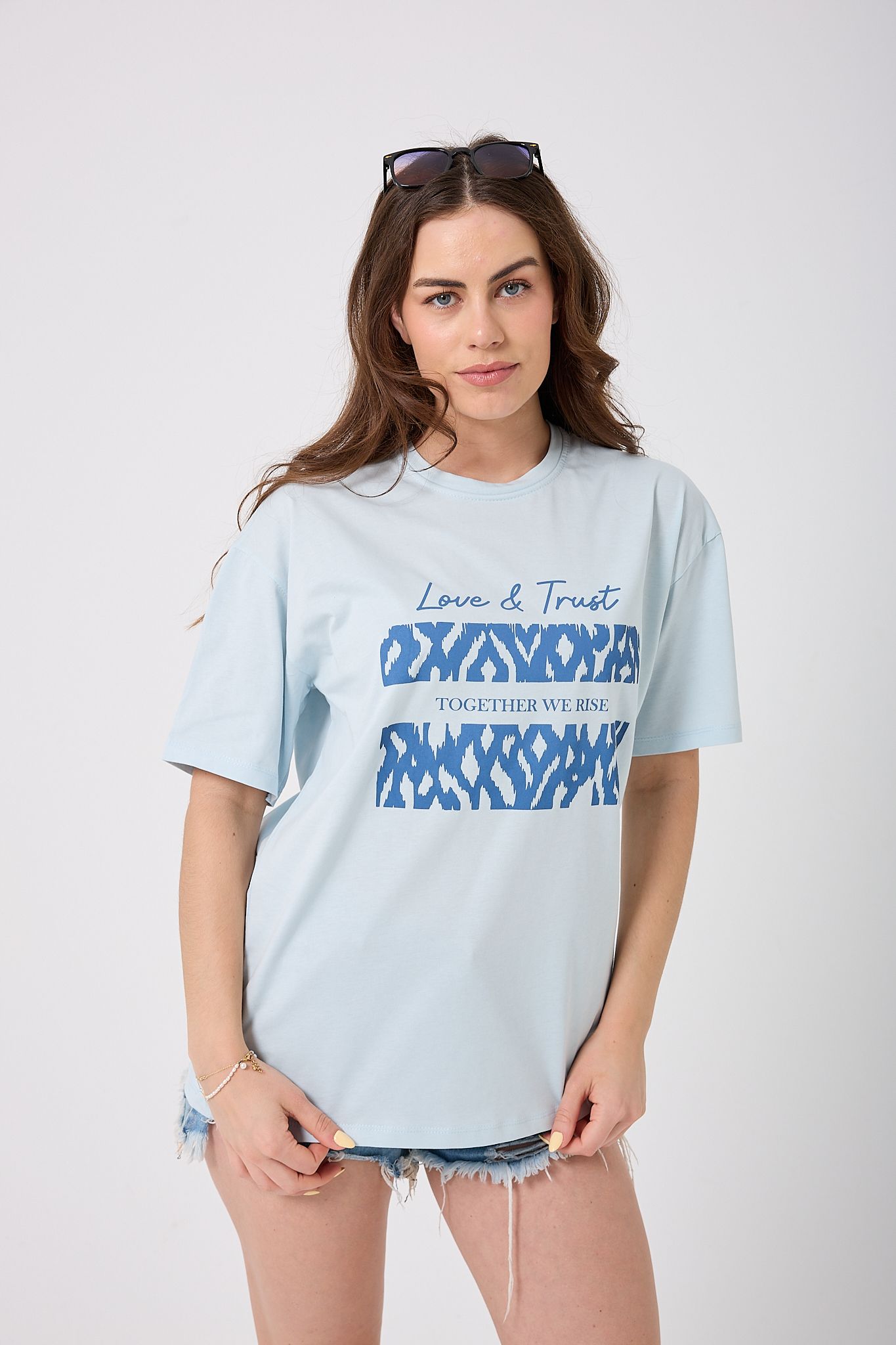 Oversize Love&Trust Yazı Baskılı T-Shirt