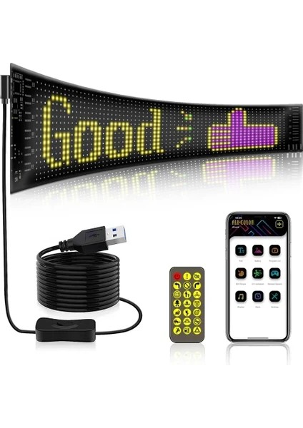 Kişiselleştirilebilir Matrix Car LED Ekran (90x19cm)
