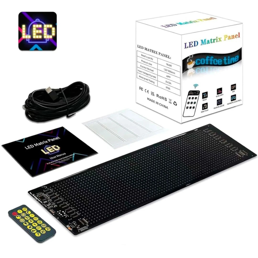 Kişiselleştirilebilir Matrix Car LED Ekran (37x9cm)