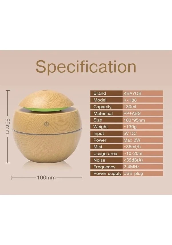 Round Wood Hava Nemlendirici Humidifier