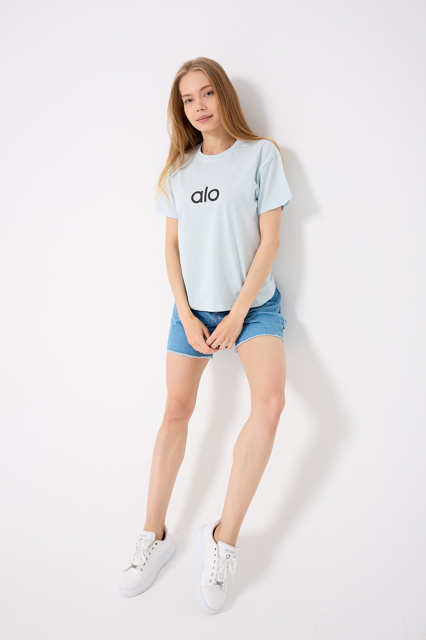 Oversize Alo Yazı Baskılı T-Shirt
