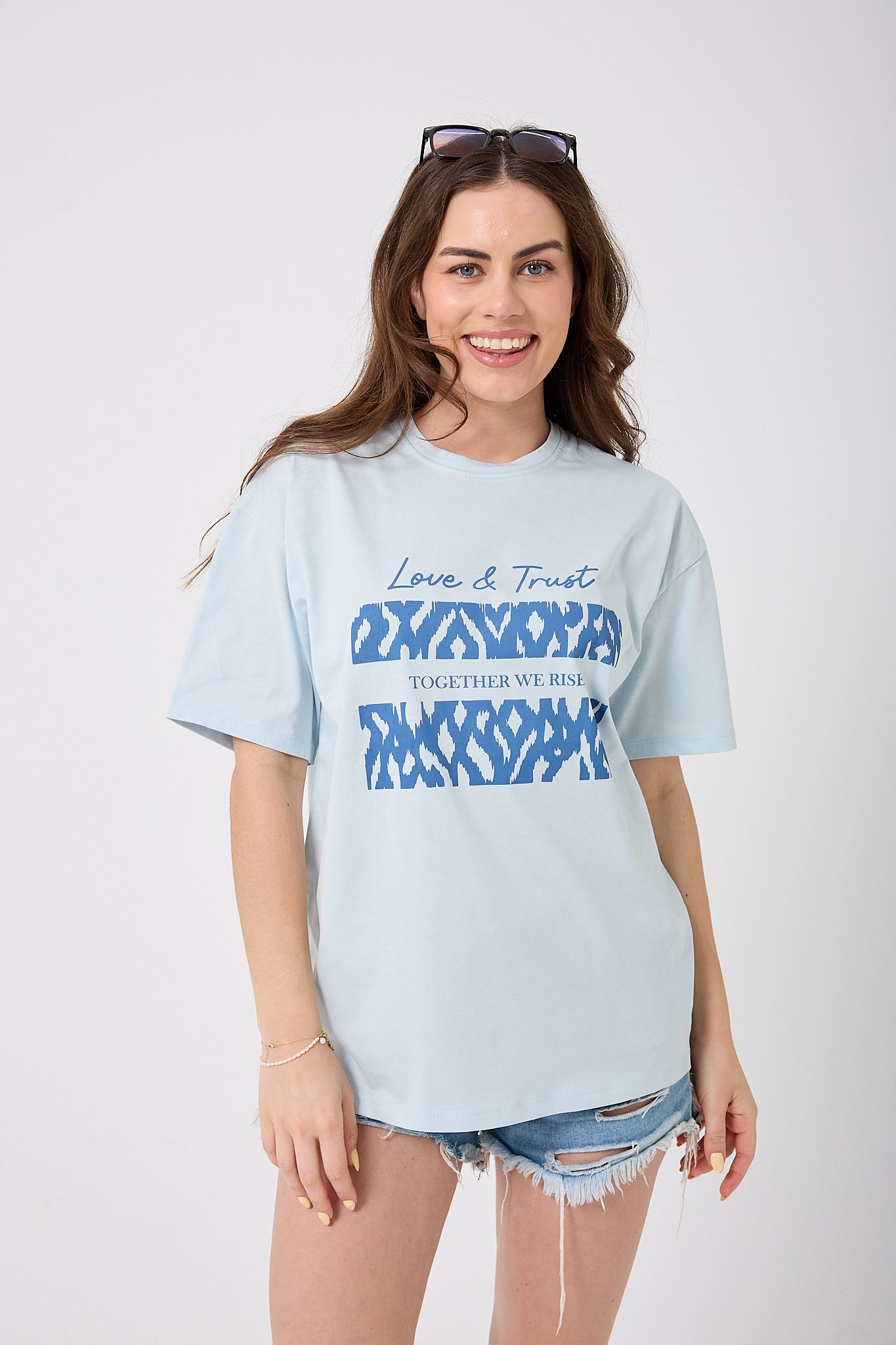 Oversize Love&Trust Yazı Baskılı T-Shirt