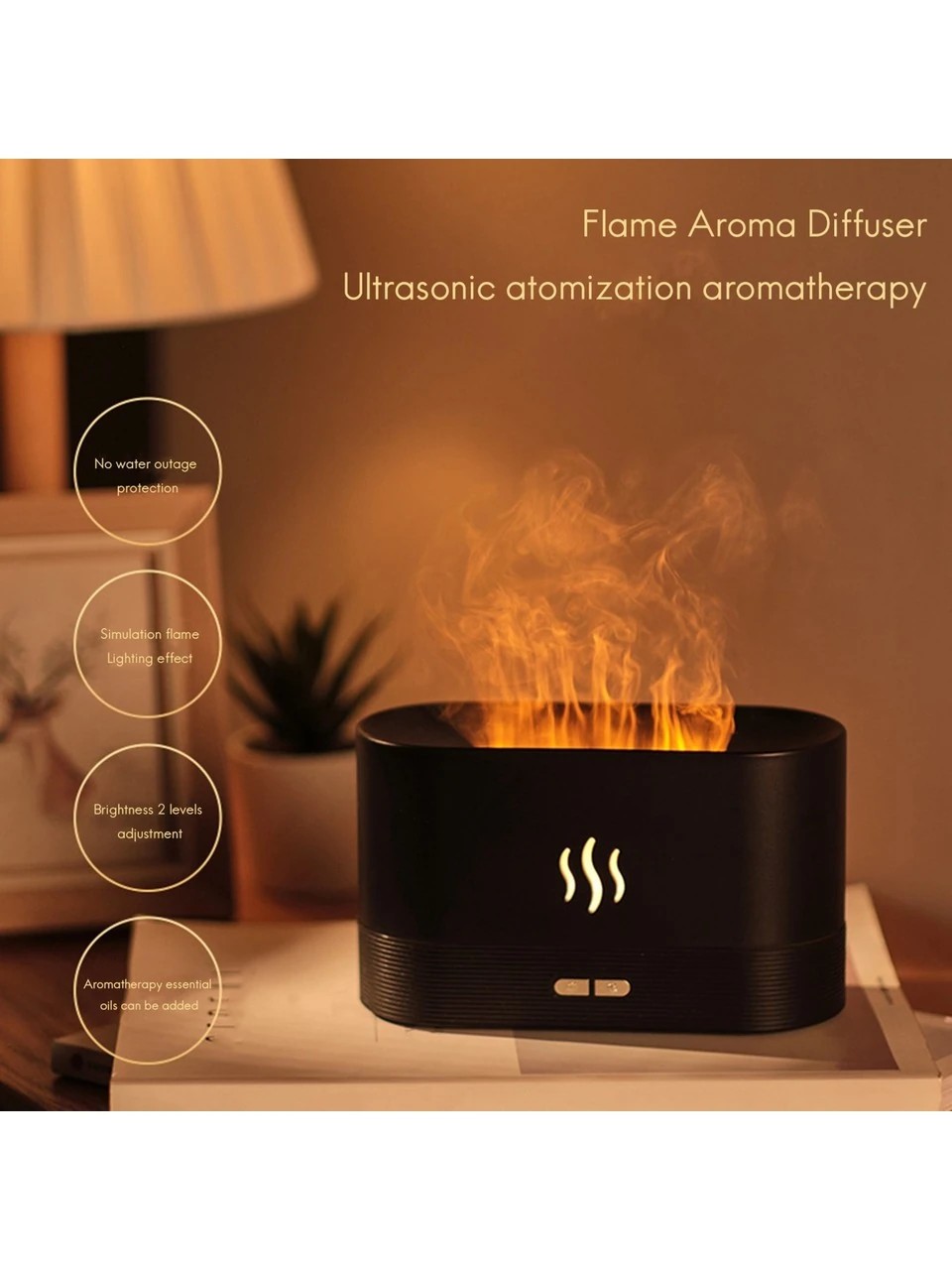 Alev Efektli Ultrasonik Hava Nemlendirici Humidifier (Mini Şömine)