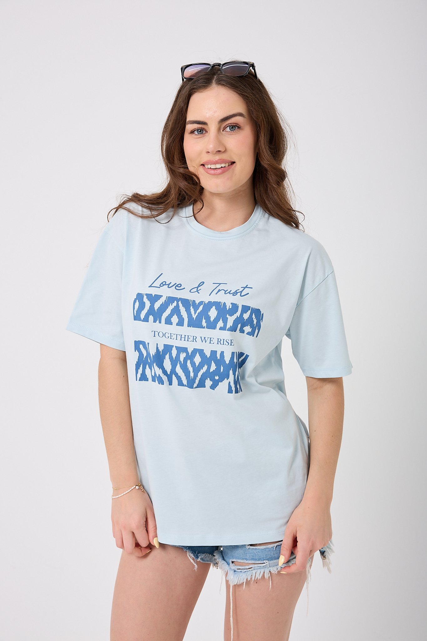 Oversize Love&Trust Yazı Baskılı T-Shirt