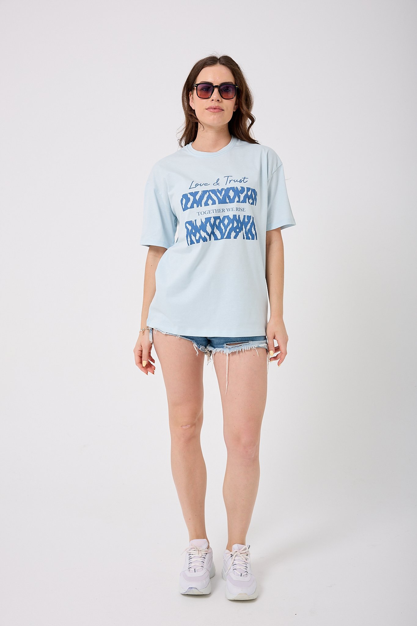 Oversize Love&Trust Yazı Baskılı T-Shirt