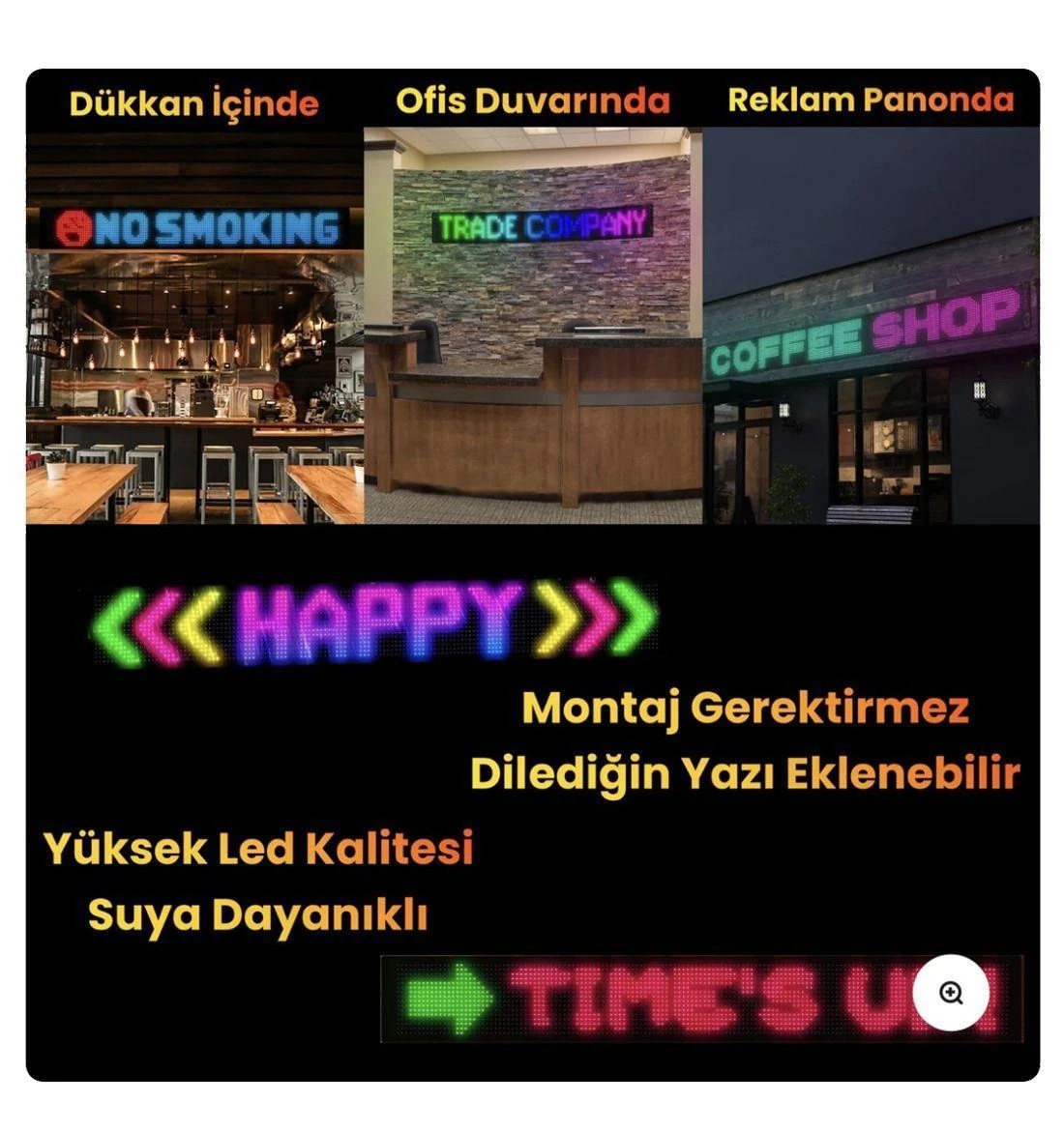 Kişiselleştirilebilir Matrix Car LED Ekran (133x19cm)
