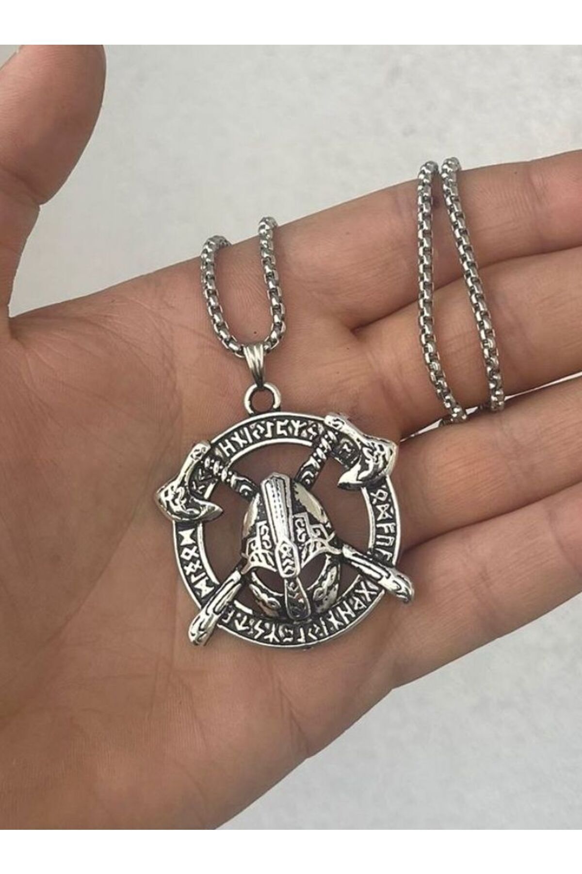 İskandinav Sparta Savaşçısı Tılsım Balta Viking Kolye
