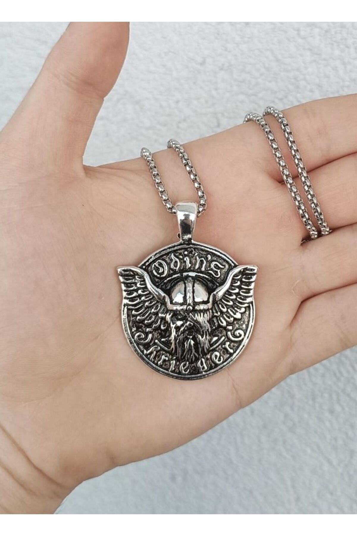 İskandinav Viking Odin's Figürlü Mitoloji Kolye