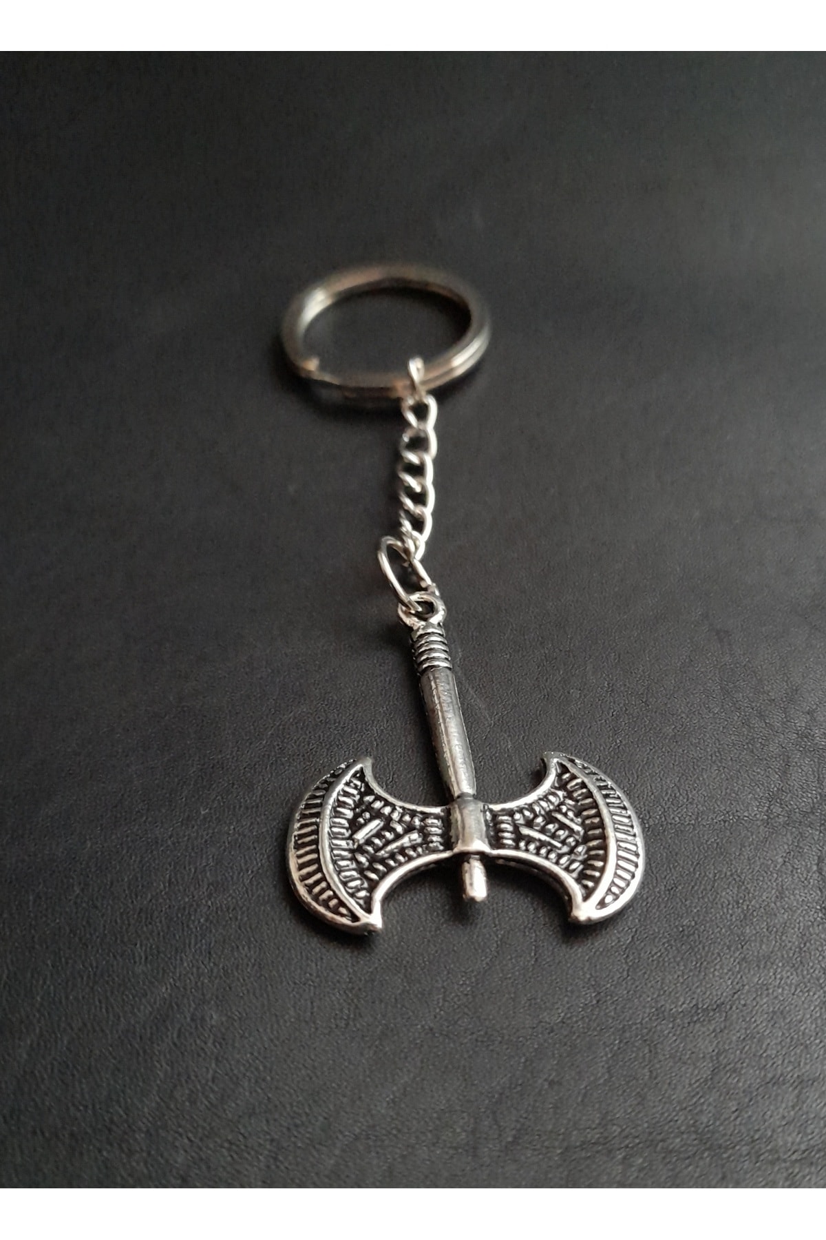 Viking Çift Balta Figürlü Metal Anahtarlık