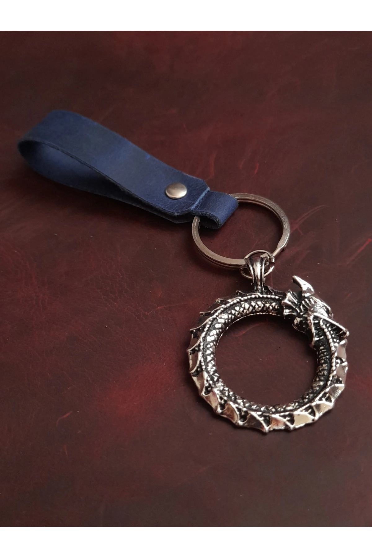 KENDİNİ YİYEN YILAN FİGÜR ANAHTARLIK PREMİUM EL YAPIMI GERÇEK DERİ ANAHTARLIK