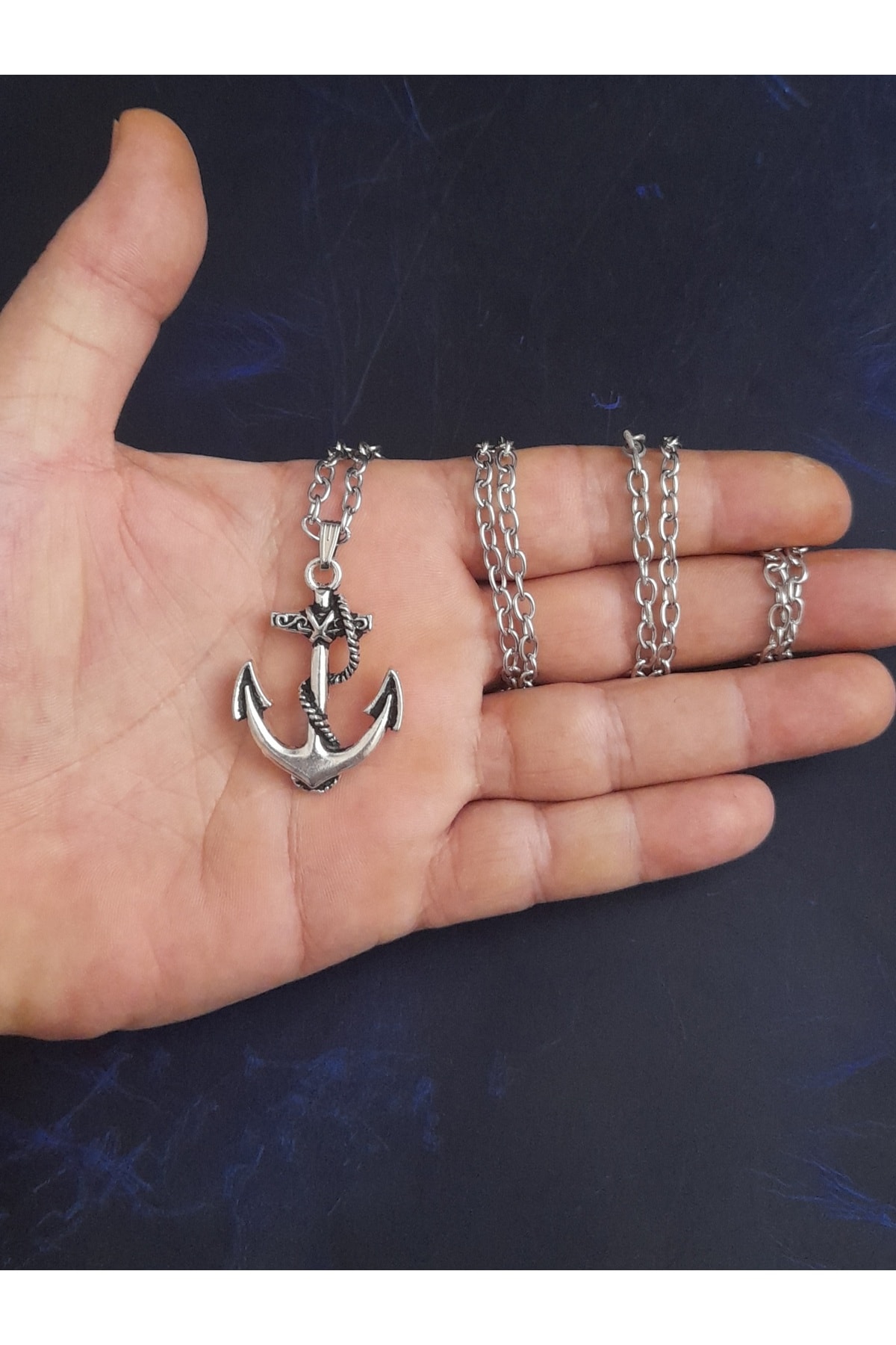 3 Adet Denizci Çapa Figürlü Hakiki Deri Bileklik Ve Kolye Hediye Set