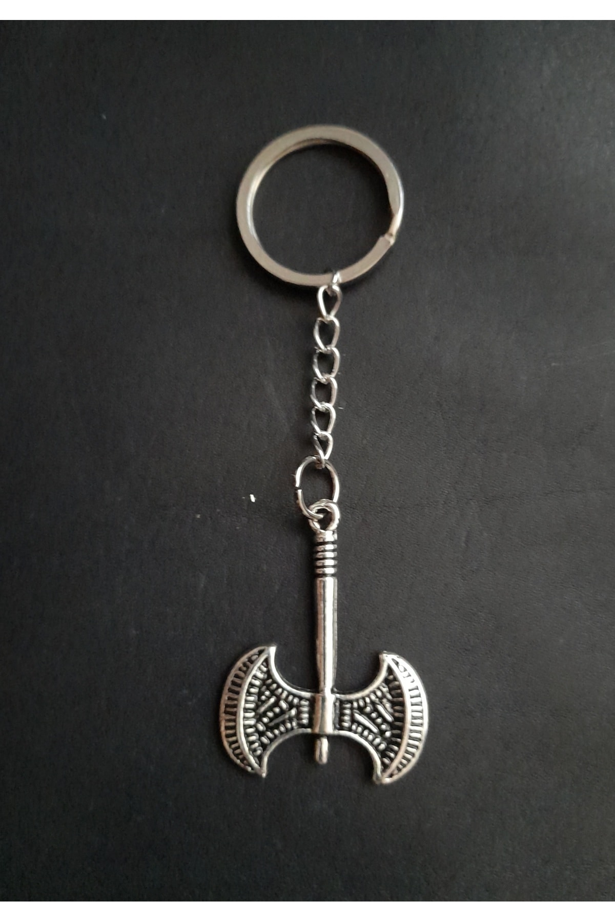 Viking Çift Balta Figürlü Metal Anahtarlık