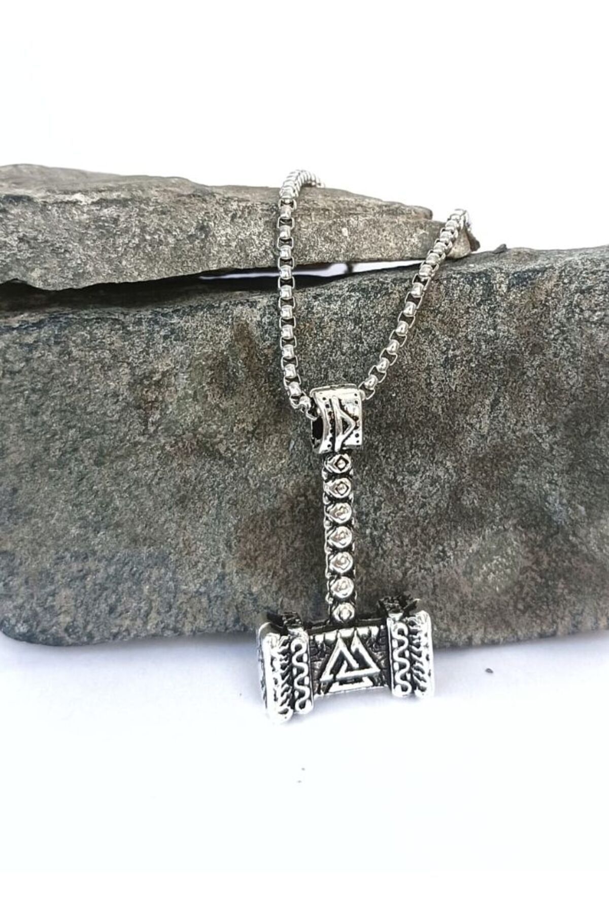 Viking Thor Çekiç Çift Taraflı Mitoloji Kolye