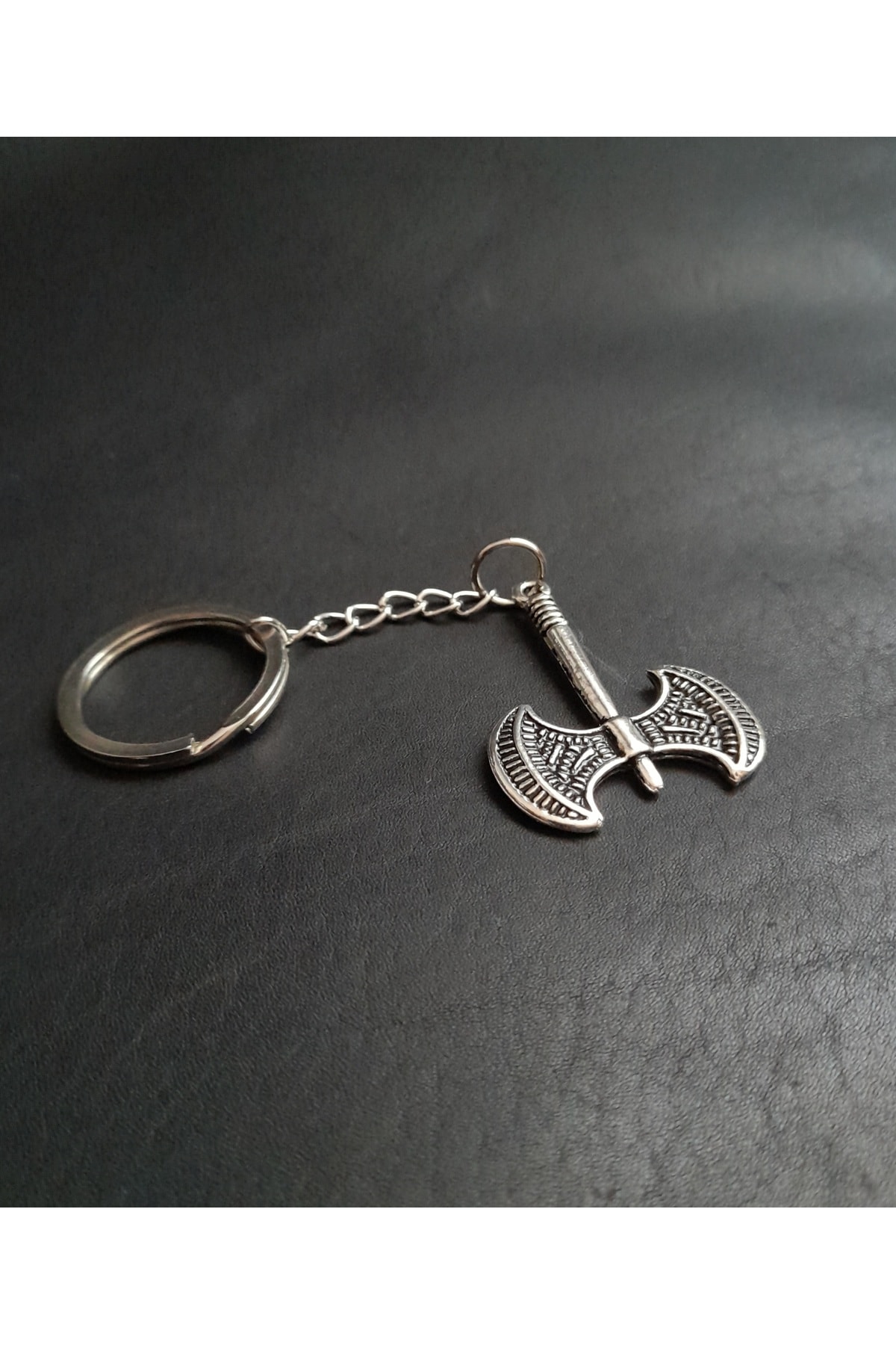 Viking Çift Balta Figürlü Metal Anahtarlık