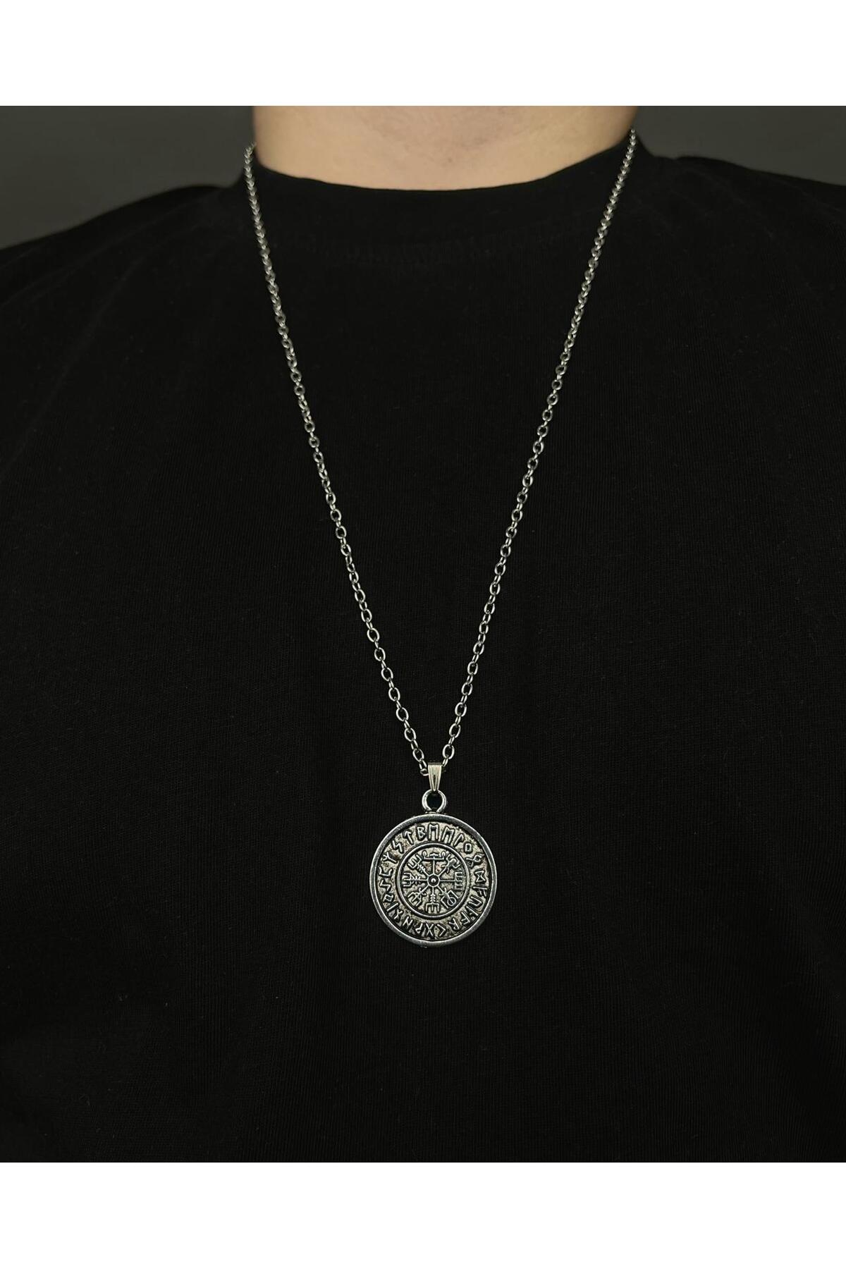 İskandinav Pusula Valknut Viking Ejderha Figürlü 3'lü Kolye