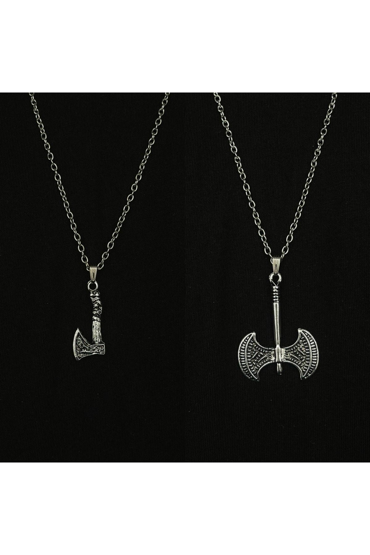 Viking Çift Balta 2'li Kolye