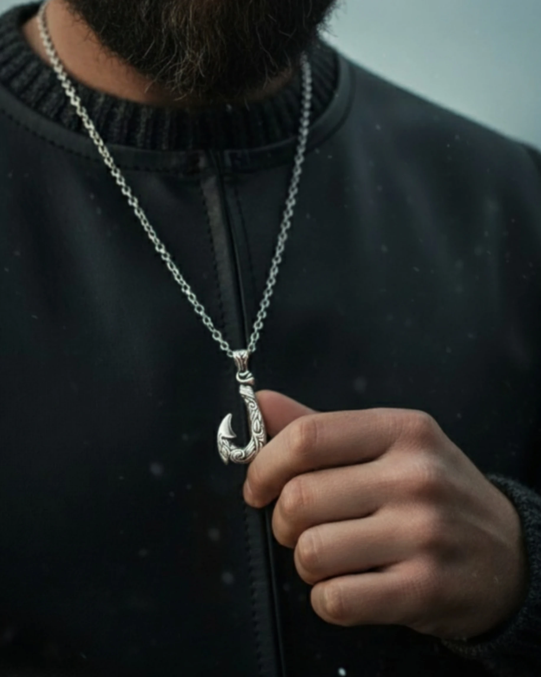 3 Adet Erkek Kolye Vegvisir Kurt Ve Kanca Figürlü Erkek Kolye Hediye Kolyw