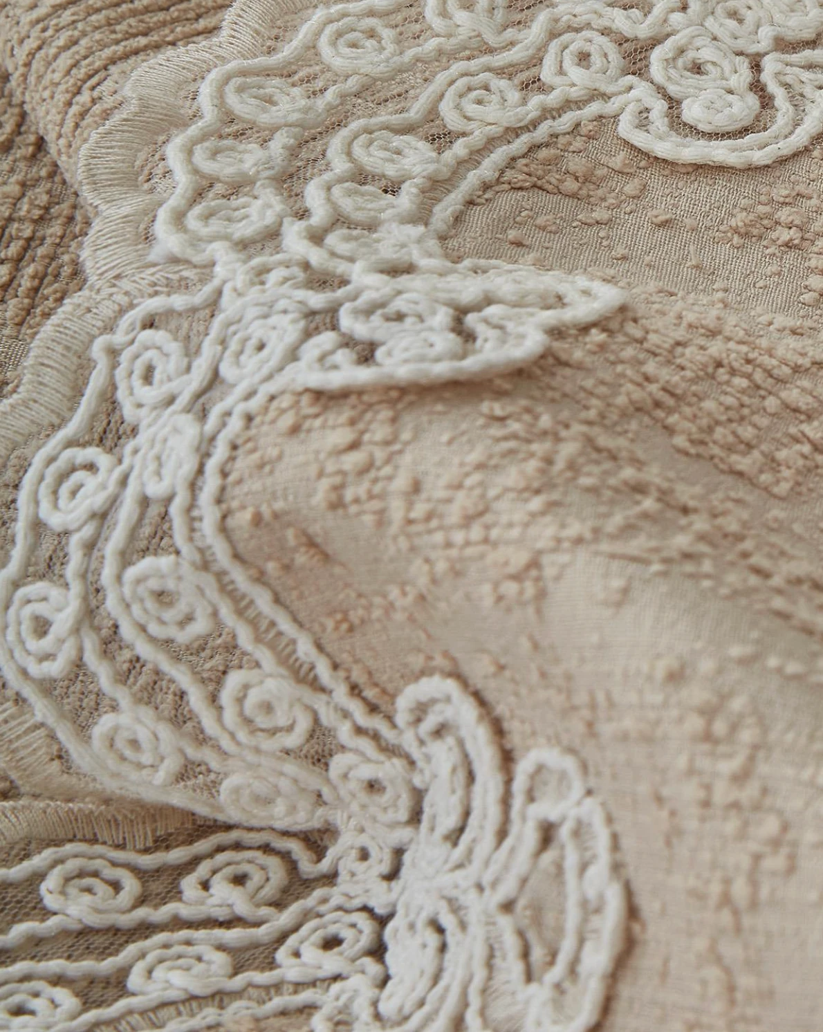 Nazik Home - Tienda İşlemeli Çift Kişilik 7 Parça Nevresim + Pike Set