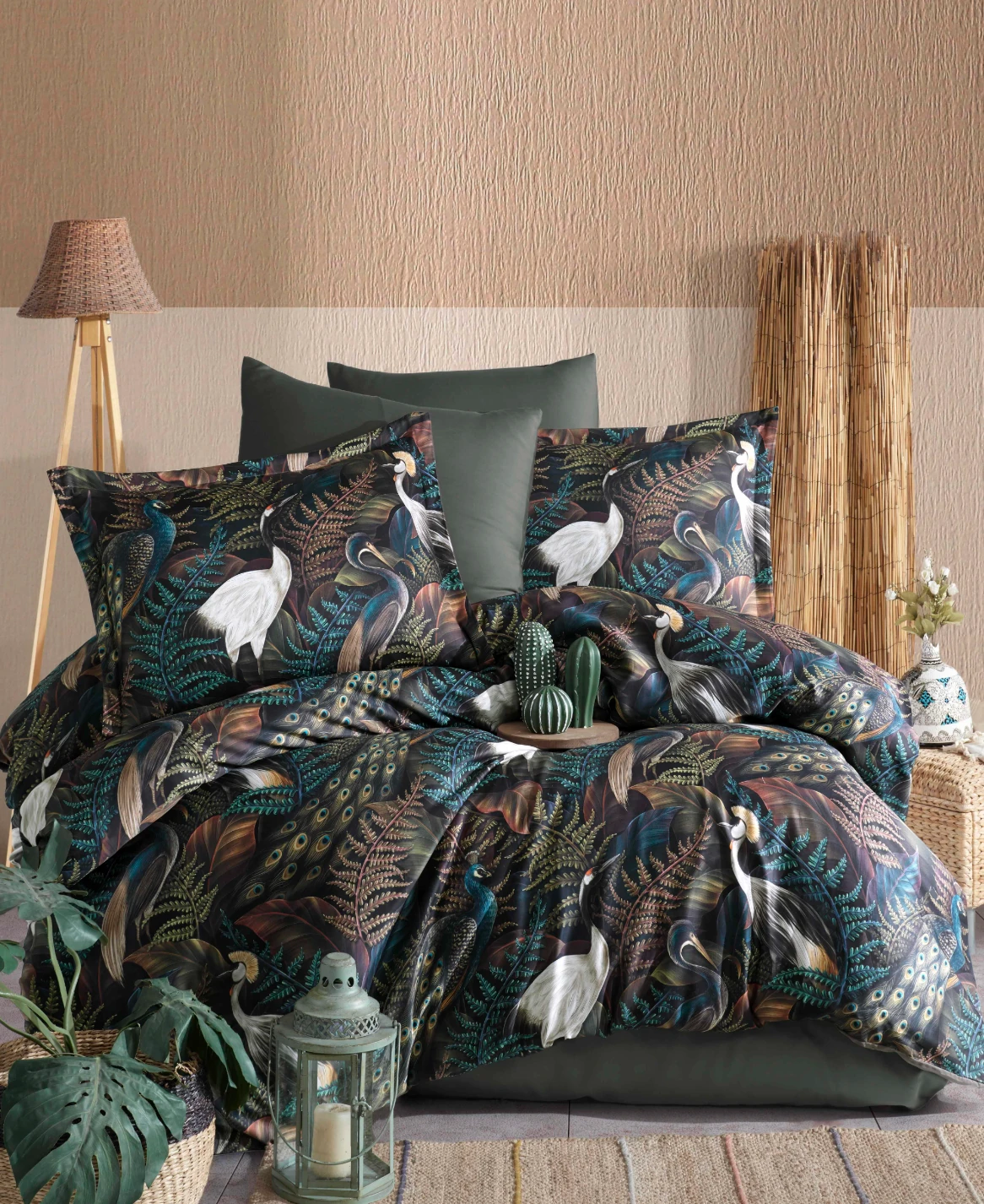 Clasy - Dijital Saten %100 Pamuk Nevresim Takımı Çift Kişilik Puerto