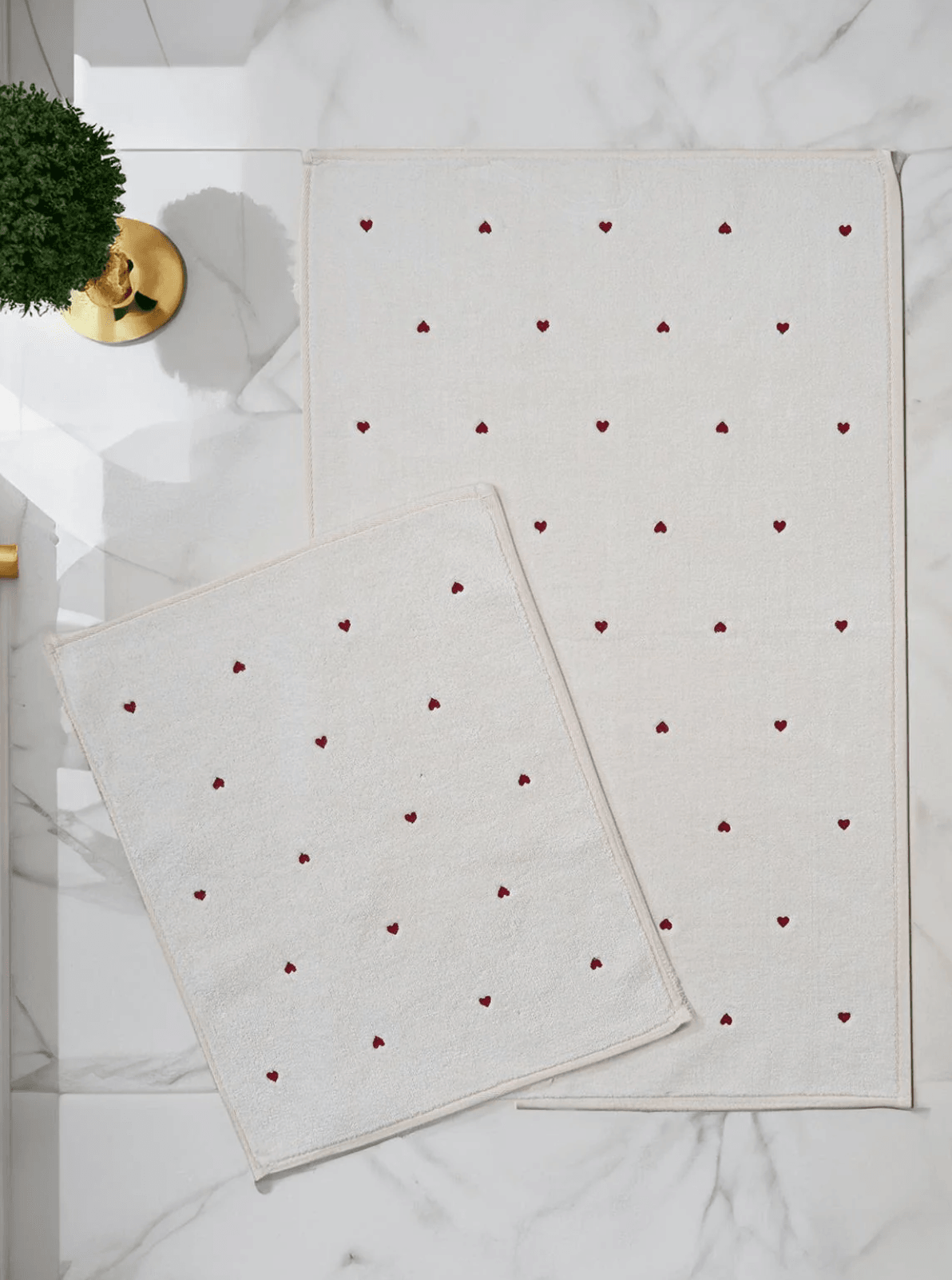 Nazik Home - Amore Kalp Nakışlı 2'li Paspas Set main variant image