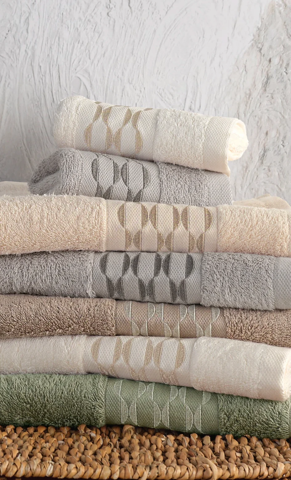 MARİBOR Iconic - %70 Bambu / %30 Pamuk Nakışlı El Havlusu - 6'lı Set 