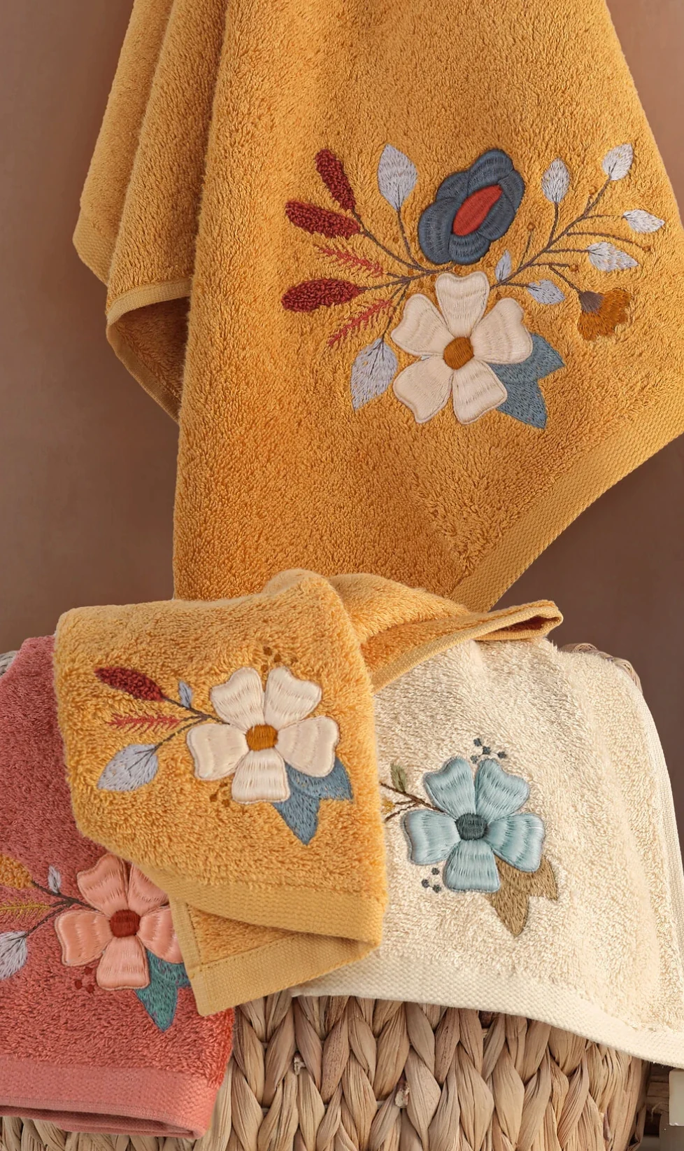 MARİBOR Eval - %70 Bambu / %30 Pamuk Nakışlı El Havlusu - 6'lı Set