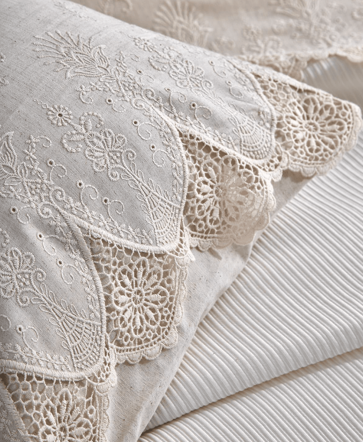 Nazik Home - Emma Dantelli Çift Kişilik 7 Parça Nevresim + Pike Set main variant image
