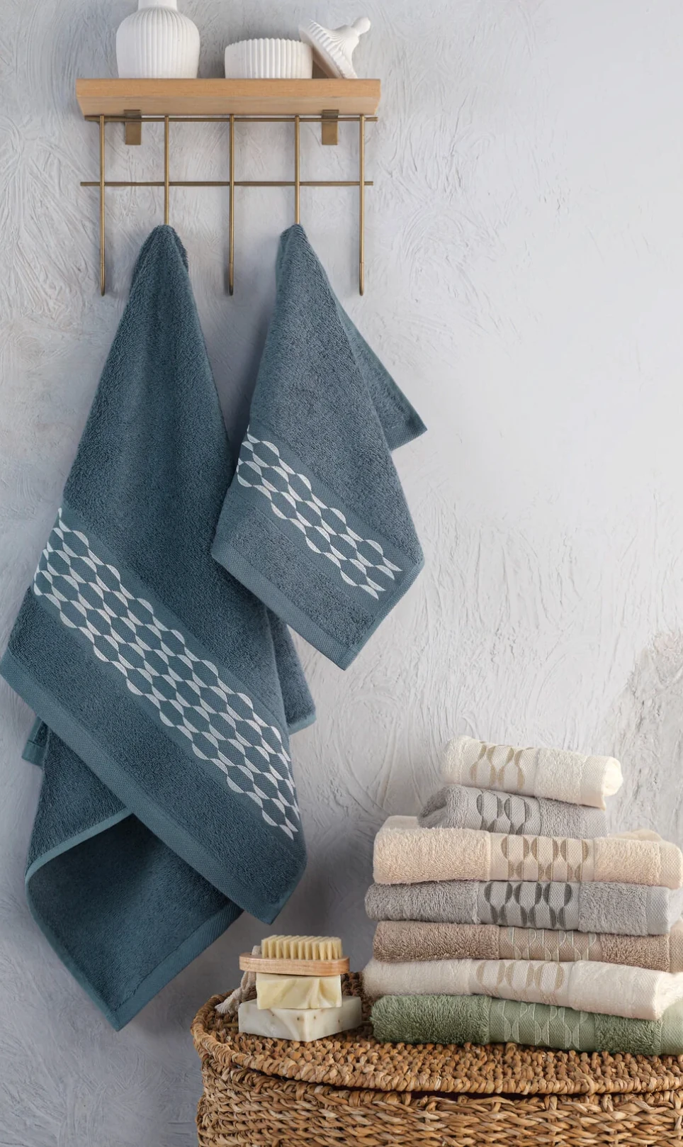 MARİBOR Iconic - %70 Bambu / %30 Pamuk Nakışlı El Havlusu - 6'lı Set 