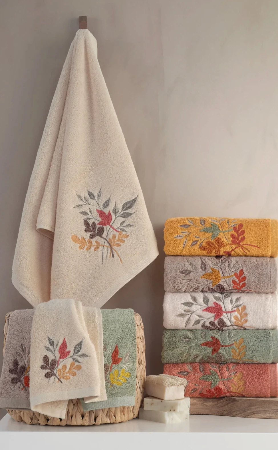 MARİBOR - Latica%70 Bambu / %30 Pamuk Nakışlı El Havlusu - 6'lı Set 50x90