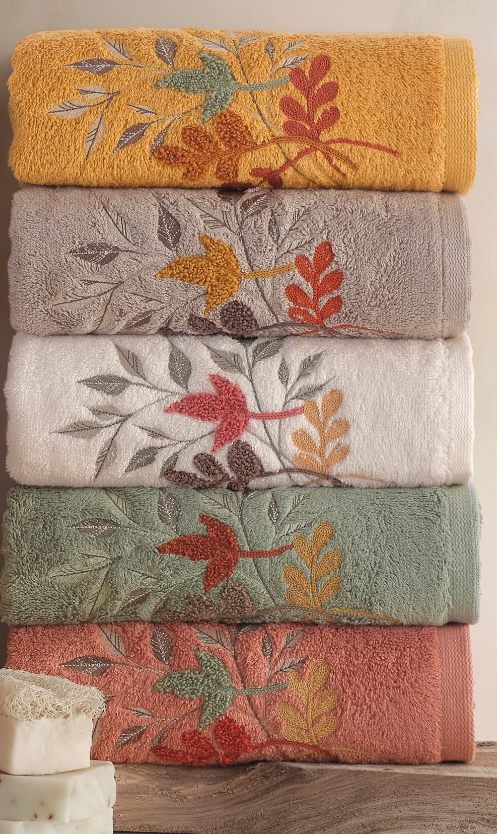 MARİBOR - Latica%70 Bambu / %30 Pamuk Nakışlı El Havlusu - 6'lı Set 50x90