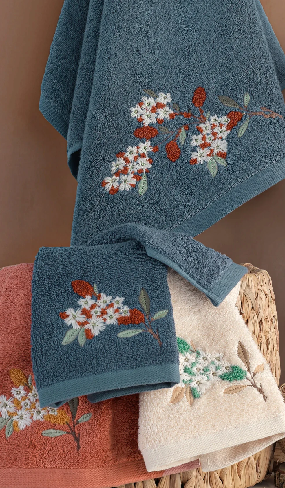 MARİBOR - Estel %70 Bambu / %30 Pamuk Nakışlı El Havlusu - 6'lı Set 50x90