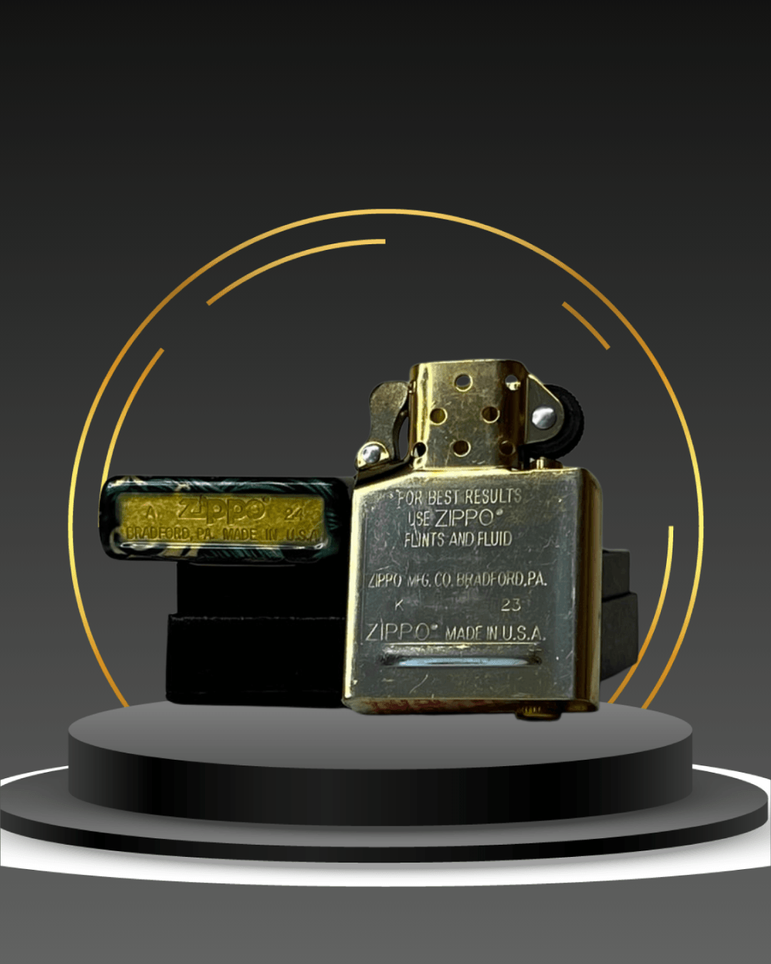 🪷 Japon Turna ve Dalga Desenli Zippo  Çakmak