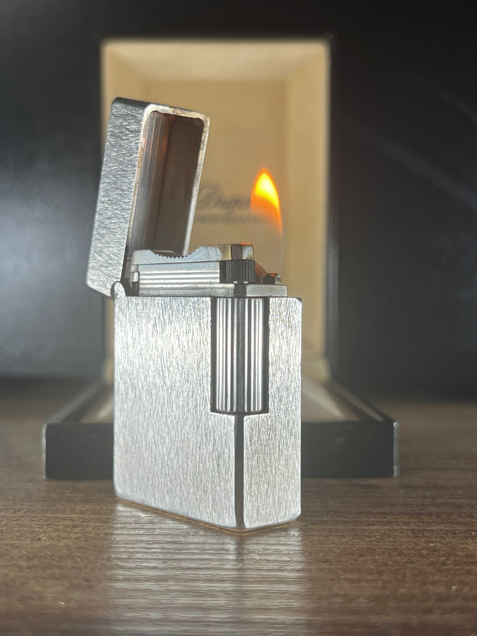 S.T. Dupont Ligne 1 Brushed Silver (1985 Üretimi – Serial No 1C996J) Çakmak image